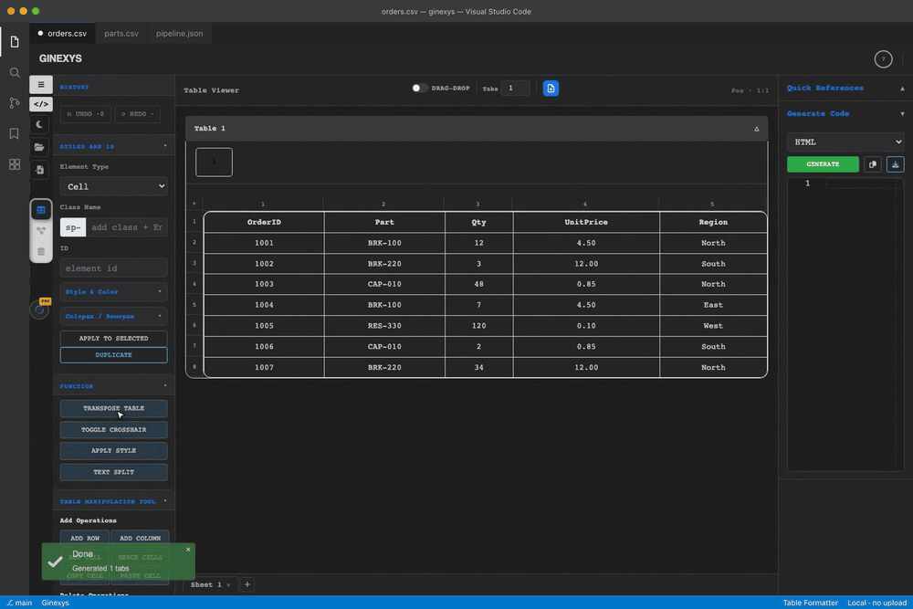 How to Transpose Table Rows and Columns in Your Browser demonstration