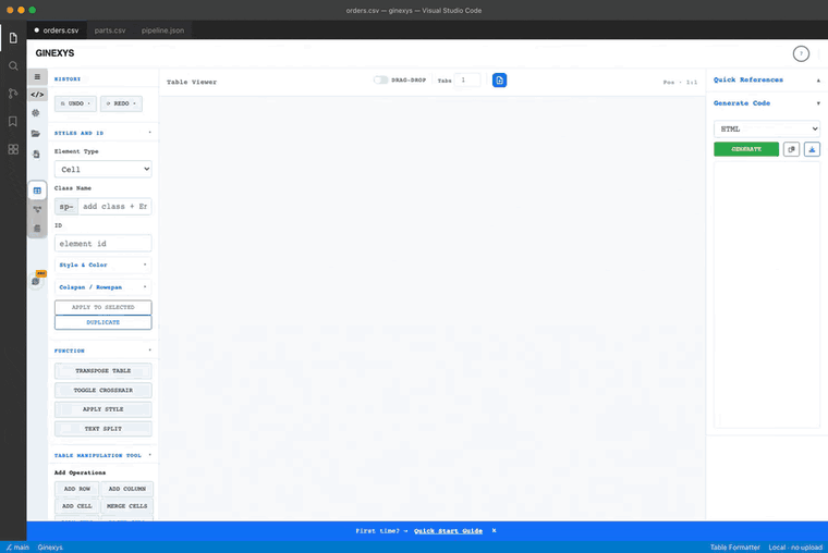 Table IDE demo